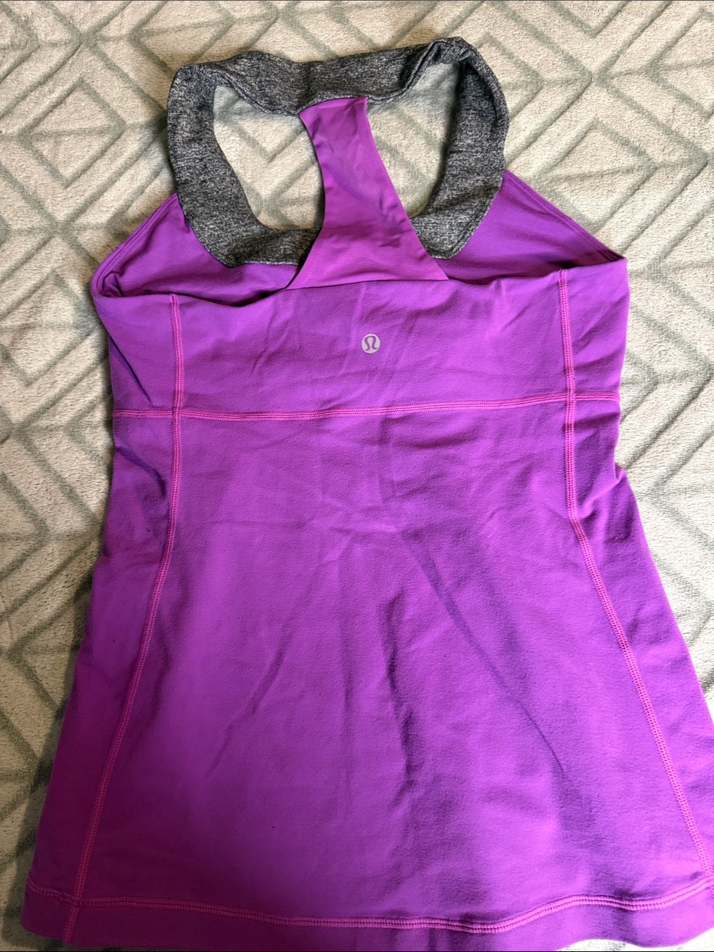 lululemon athletica Purple Tank Top with Gray Neckline